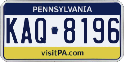PA license plate KAQ8196