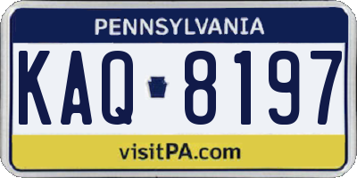 PA license plate KAQ8197