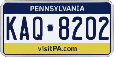 PA license plate KAQ8202