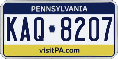 PA license plate KAQ8207