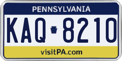 PA license plate KAQ8210