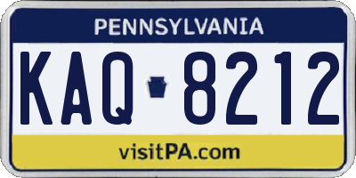 PA license plate KAQ8212