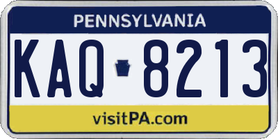 PA license plate KAQ8213