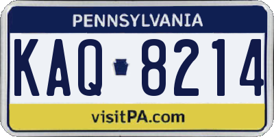PA license plate KAQ8214