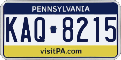 PA license plate KAQ8215