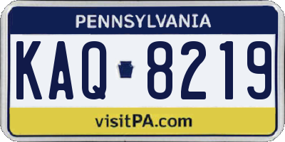 PA license plate KAQ8219