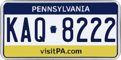 PA license plate KAQ8222