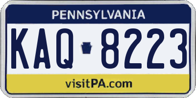 PA license plate KAQ8223