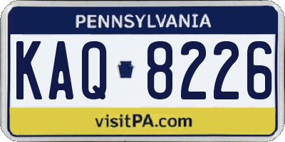 PA license plate KAQ8226