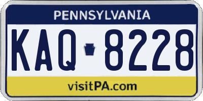 PA license plate KAQ8228