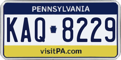 PA license plate KAQ8229