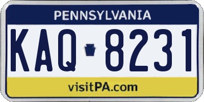 PA license plate KAQ8231