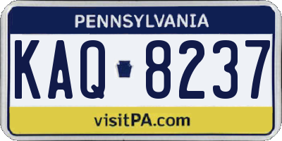 PA license plate KAQ8237