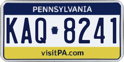 PA license plate KAQ8241