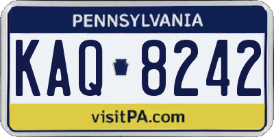 PA license plate KAQ8242