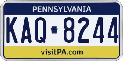 PA license plate KAQ8244