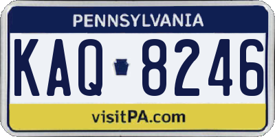 PA license plate KAQ8246