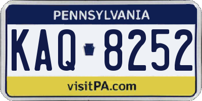 PA license plate KAQ8252