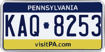 PA license plate KAQ8253