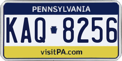 PA license plate KAQ8256