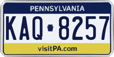 PA license plate KAQ8257