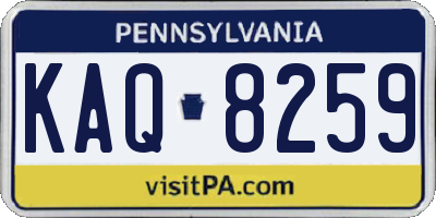 PA license plate KAQ8259