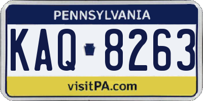 PA license plate KAQ8263