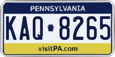 PA license plate KAQ8265