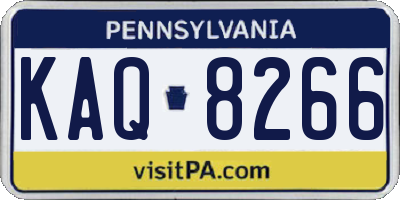PA license plate KAQ8266