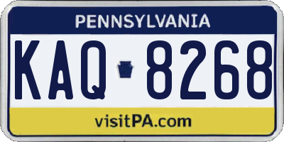 PA license plate KAQ8268