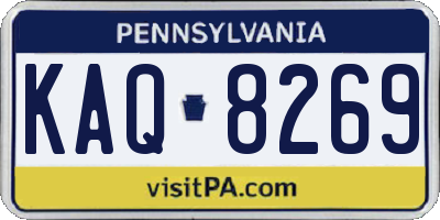PA license plate KAQ8269