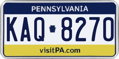 PA license plate KAQ8270