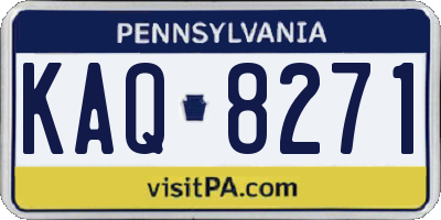 PA license plate KAQ8271