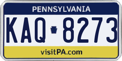 PA license plate KAQ8273