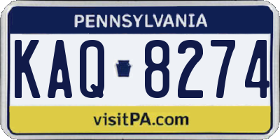 PA license plate KAQ8274