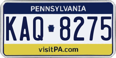 PA license plate KAQ8275