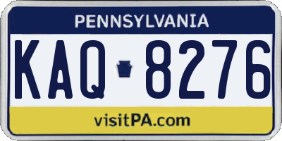 PA license plate KAQ8276