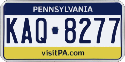 PA license plate KAQ8277