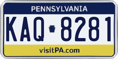 PA license plate KAQ8281