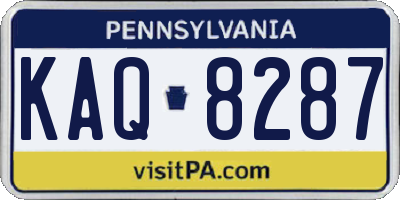PA license plate KAQ8287