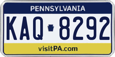 PA license plate KAQ8292