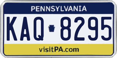 PA license plate KAQ8295