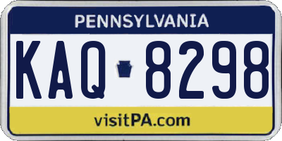 PA license plate KAQ8298