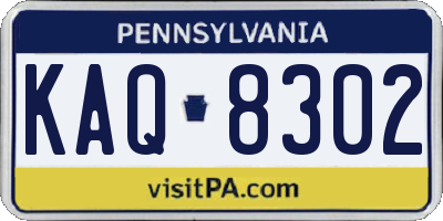 PA license plate KAQ8302