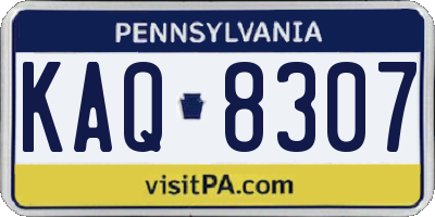 PA license plate KAQ8307