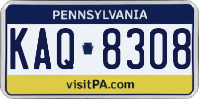 PA license plate KAQ8308
