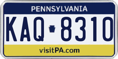 PA license plate KAQ8310
