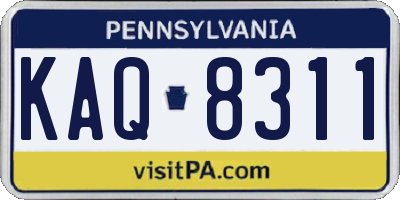 PA license plate KAQ8311