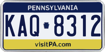 PA license plate KAQ8312