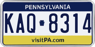 PA license plate KAQ8314